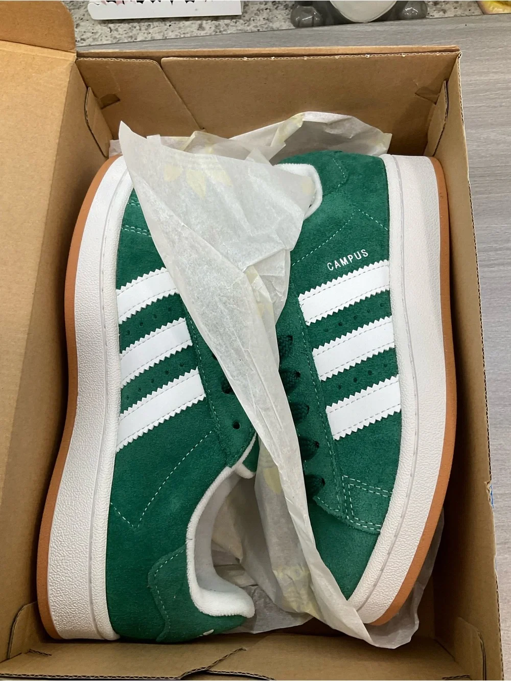 NWT IN BOX MENS ADIDAS CAMPUS 00S 'DARK GREEN‎ CLOUD WHITE' SHOES  SNEAKERS